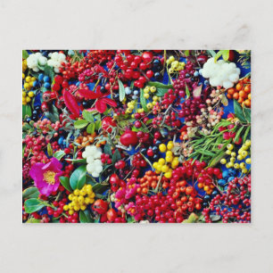 Postal Flores de berries otoñales