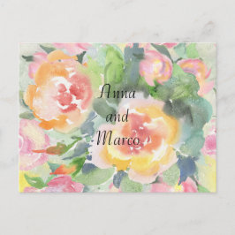 Postal Flores de boda acuáticas, plantilla