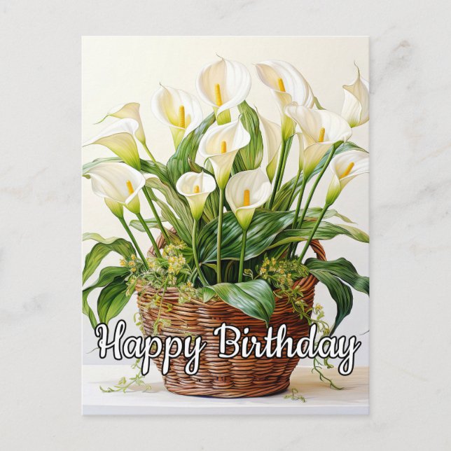 Postal Flores de Calla Lily (Anverso)