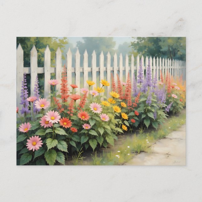 Postal Flores de cambio de dirección Estilo acuarela (Anverso)