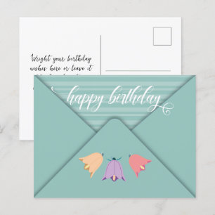 Postal Flores de Campana de Sobre Elegante Feliz Cumpleañ