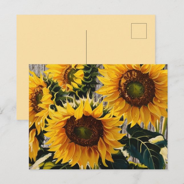 Postal Flores De Campo Rústico En La Impresión De Barnboa (Anverso / Reverso)