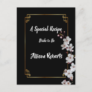 Postal flores de cerezo blancas y lluvia de oro para desp