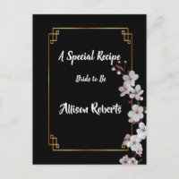 flores de cerezo blancas y marco dorado para despe