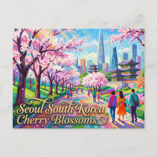 Postal Flores de Cerezo en Seúl Corea del Sur