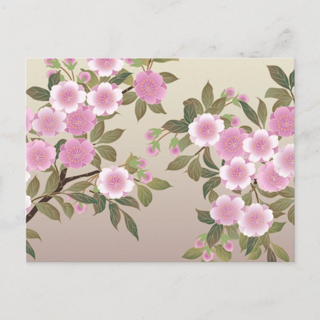 Postal Flores de cerezo japonesas (Anverso)
