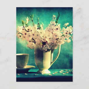 Postal Flores de cerezo vintage