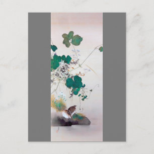 Postal Flores de codorniz y otoño, Watanabe Seitei