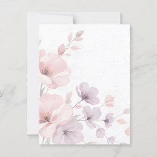 Postal Flores de color de agua pastel