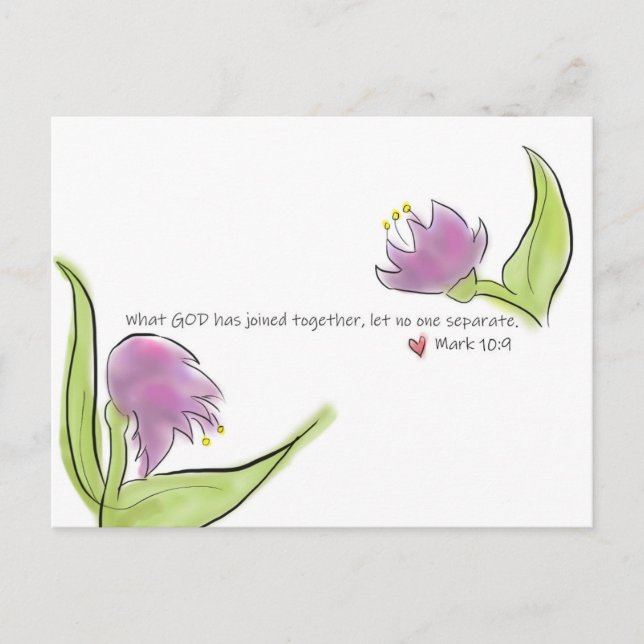 Postal Flores de color de agua y versos de la Biblia por  (Anverso)