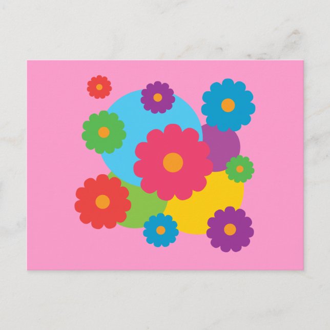 Postal Flores de colores (Anverso)