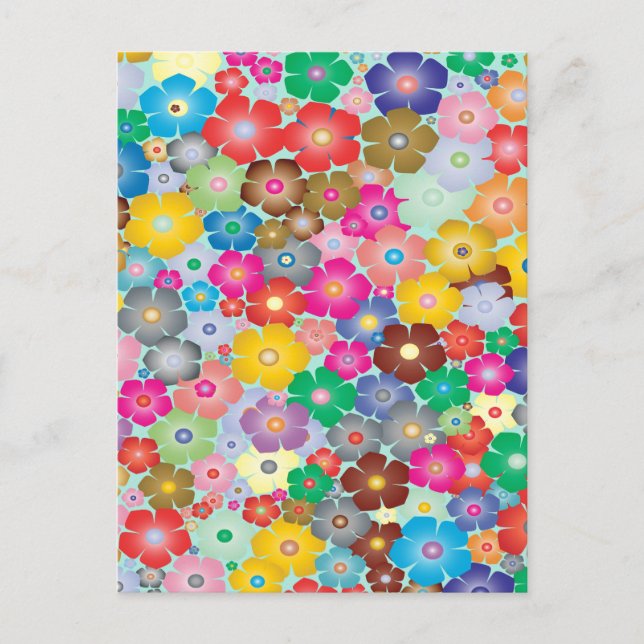 Postal Flores de colores (Anverso)