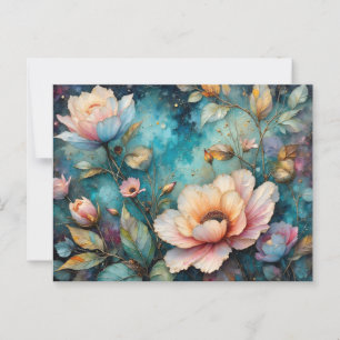 Postal Flores de colores y cielo