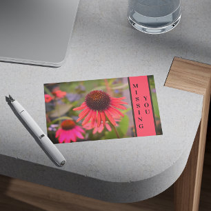 Postal Flores de cono rojo Echinacea te echa de menos