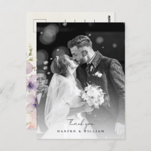 Postal flores de cosmos gracias boda de fotos Postcard