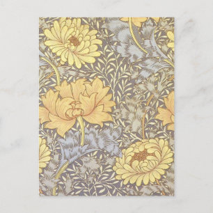 Postal Flores de crisantemo de William Morris