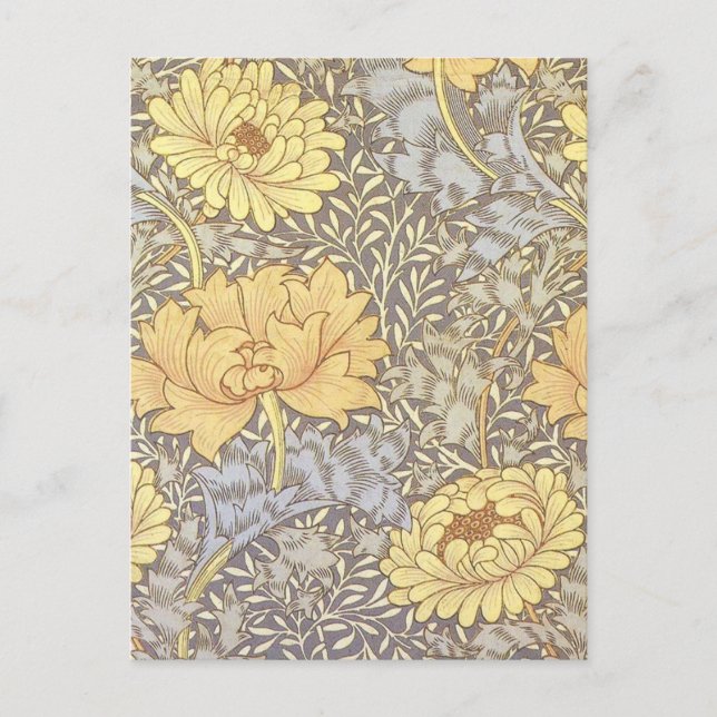 Postal Flores de crisantemo de William Morris (Anverso)