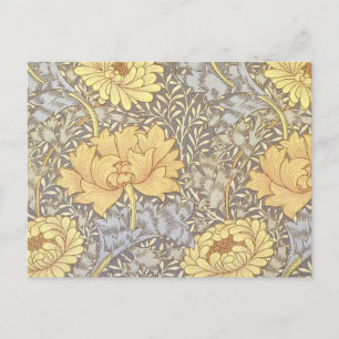 Postal Flores de crisantemo de William Morris