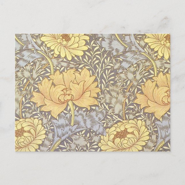 Postal Flores de crisantemo de William Morris (Anverso)