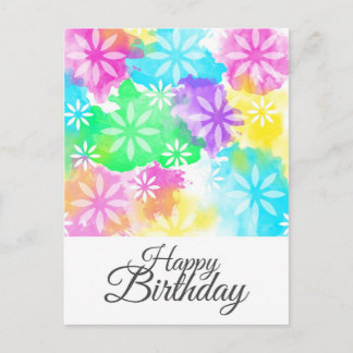 Postal flores de cumpleaños felices