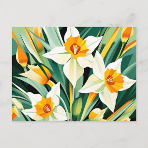 Postal Flores de Daffodil vibrantes
