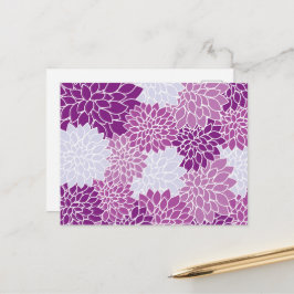 Postal Flores de Dalia, Patrón de Flores, Dalia Púrpura