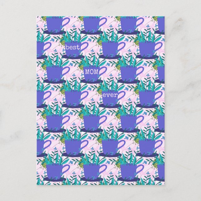 Postal Flores de Día de la Madre en una taza (Anverso)