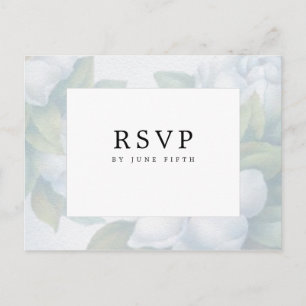 Postal Flores de dogwood blanco plateado RSVP
