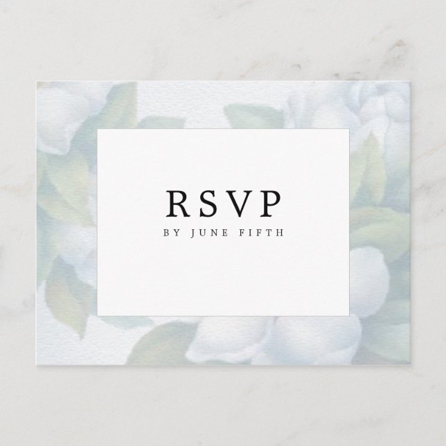 Postal Flores de dogwood blanco plateado RSVP (Anverso)