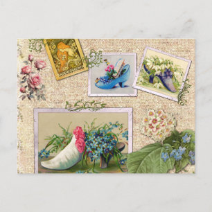 Postal Flores de época y calzoncillos de moda