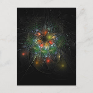 Postal Flores de fantasía fractal blandas y tendientes
