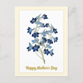 Postal Flores de flores azules vírgenes del Día de la Mad