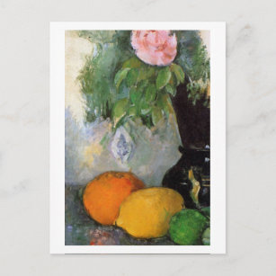 Postal Flores de fruta y vida Paul Cezanne