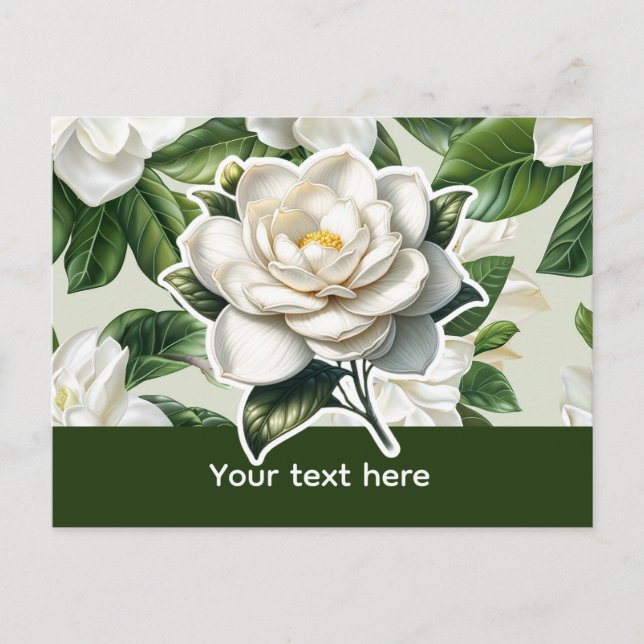 Postal Flores de Gardenia Blancas (Anverso)