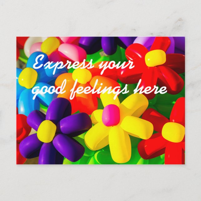 Postal Flores de globos de juguete (Anverso)
