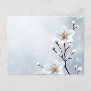 Postal Flores de invierno y detalles escarpados