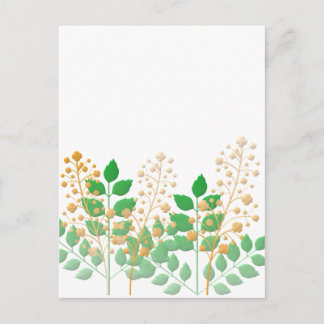 Postal Flores de jardín y ducha de hojas