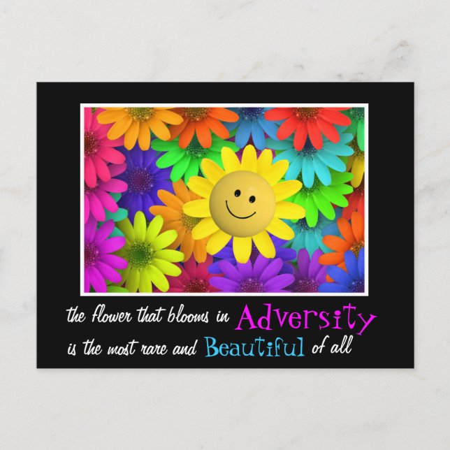 Postal Flores de la cara alegres (Anverso)