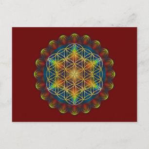 Postal FLORES DE LA VIDA / Blume des Lebens - Mandala III