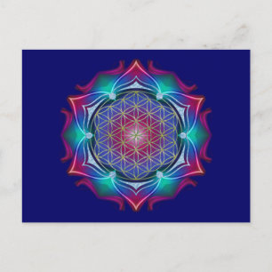 Postal FLORES DE LA VIDA / Blume des Lebens - Mandala IV
