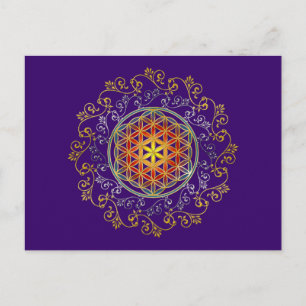 Postal FLORES DE LA VIDA / Blume des Lebens - Ornamento I