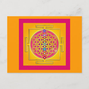 Postal FLORES DE LA VIDA - Chakras Yantra