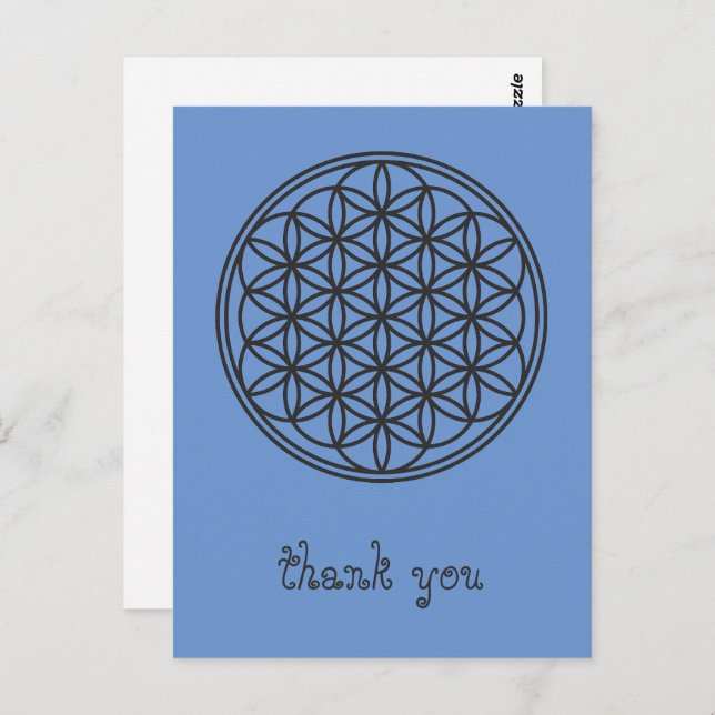 Postal FLORES DE LA VIDA - Esquema de símbolo de geometrí (Anverso / Reverso)