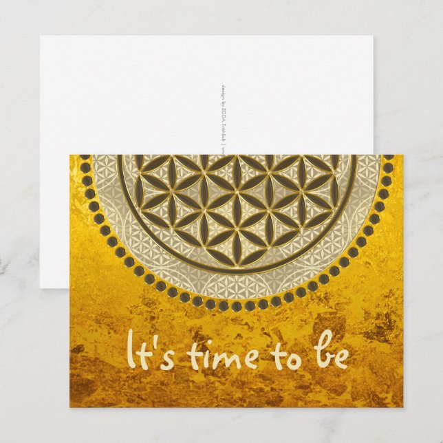 Postal FLORES DE LA VIDA - Símbolo de geometría sagrada A (Anverso / Reverso)