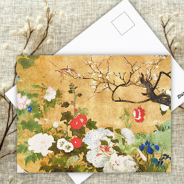 Postal Flores de las cuatro estaciones, Saito Ippo, arte