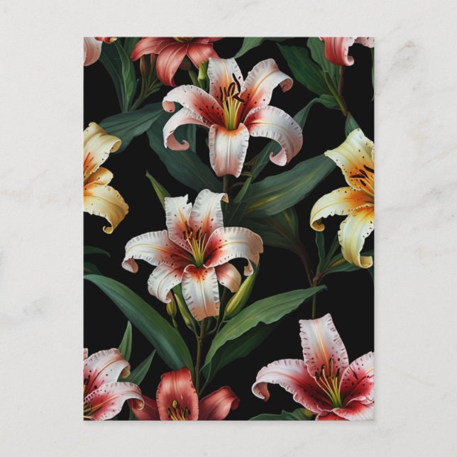 Postal flores de lirio (Anverso)