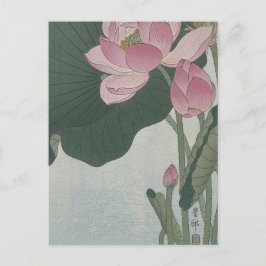 Postal Flores de Loto en Flor por Ohara Koson