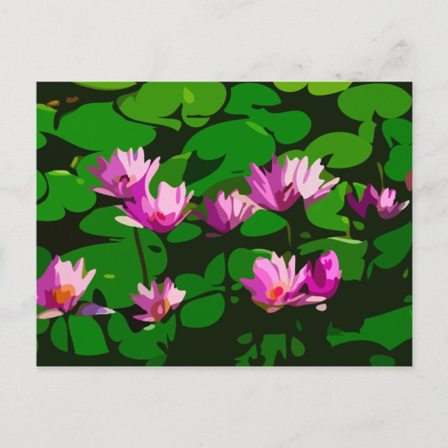 Postal Flores de Lotus - Arte vectorial (Anverso)