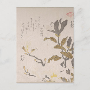 Postal Flores de Magnolia - Kubo Shunman (Japonés)