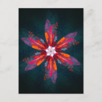 Flores de Mandala Floral Naranja Rojo Azul Abstrac